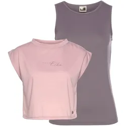 Yoga & Relax Shirt »Soulwear - 2-tlg. Yoga Shirt & Top«, (Set), Kurzarm, sportlicher Stil, mit Print, Rundhalsausschnitt, Gr. 48, Rose/Mauve, , 20151123-48