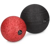 Navaris Faszienball Set - 2X Massageball Faszien Ball Zwei Größen - Bälle zur Massage von Nacken Schulter Rücken - Rot
