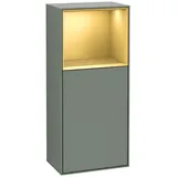 Villeroy & Boch Finion Seitenschrank F51, F510HFGM 41,8x93,6x27cm, rechts, Regal oben Gold Matt, Olive Matt Lacquer
