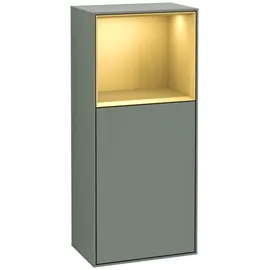 Villeroy & Boch Finion Seitenschrank F51, F510HFGM 41,8x93,6x27cm, rechts, Regal oben Gold Matt, Olive Matt Lacquer