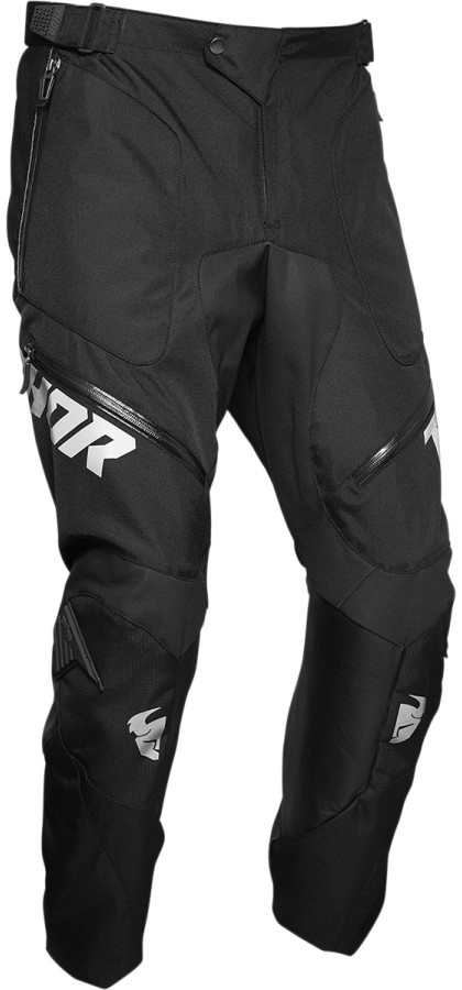 Thor Terrain S22, pantalon en textile dans les bottes - Noir/Blanc - 40