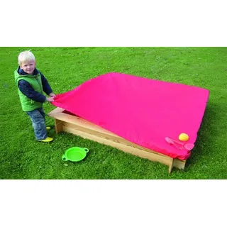 Sandkastenabdeckung Premium 150 x 150 cm - Abdeckung für Sandkasten aus Kunststoff, Rot – Abdeckplane für Spielkisten im Garten