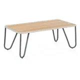 SonnenPartner Lounge-Tisch Charité Alu/Polyrope silber grau/Teak SonnenPartner