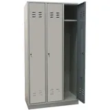 Proregal Garderobenschrank Ermine mit 3 Türen HxBxT 178 x 89 x 50 cm Lichtgrau Lichtgrau