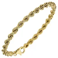 Schmuck Krone Goldarmband 4,9mm Kordelarmband aus 585 Gelbgold, 19cm, Gold 585 goldfarben