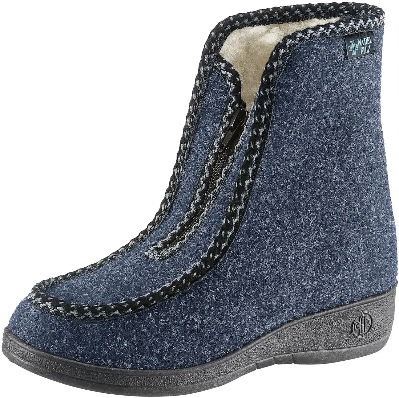 Hausstiefel LANDGRAF Gr. 37, blau (marine) Damen Schuhe