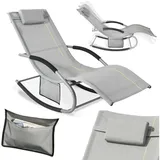SoBuy Sonnenliege mit Kopfkissen Relaxliege Schaukelliege Strandliege Outdoor Terrasse Balkon