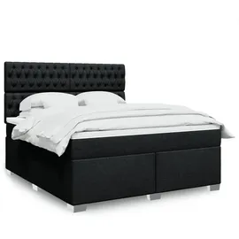 vidaXL Boxspringbett mit Matratze Schwarz 180x200 cm Stoff