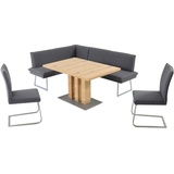 K+W Komfort & Wohnen Essgruppe »Santos III«, (4 tlg.), gepolsterte Eckbank und Stühle, langer Schenkel rechts oder links, grau