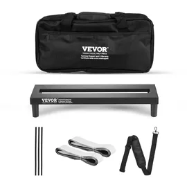 Vevor Gitarren-Pedalboard, 380 x 145 mm, Aluminiumlegierung, 0,37 kg, Pedalboard für Gitarreneffekte mit Tragetasche, hochwertiger fester Klettverschluss-Schultergurt, für 4–6 Gitarrenpedale, klein