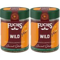 Fuchs Gewürze Gourmet Selection Klassisch/Heimisch – Wild Gewürzsalz, nachfüllbares Wild Gewürz, Salz zum Würzen von Wild, Saucen & Co, vegan, 80 g (Packung mit 2)