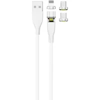 2Go USB Kabel 1 m USB B USB C/Micro-USB B/Lightning Weiß