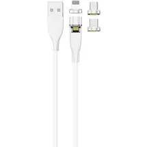 2Go USB Kabel 1 m USB B USB C/Micro-USB B/Lightning Weiß