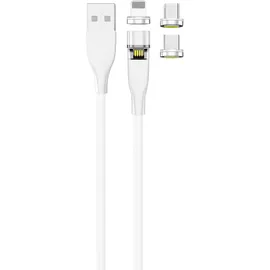 2Go USB Kabel 1 m USB B USB C/Micro-USB B/Lightning Weiß
