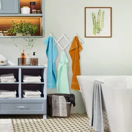 Relaxdays Wandgarderobe Ausziehbar Weiß