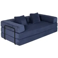 Orvane Schlafsofa 195cm Schlafsofa, Klappbare Matratze, Modularer Loveseat blau