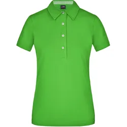 Klassisches Damen Polohemd - Farbe grün, weiß - Größe L