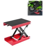 HUOMMGS Motorrad Heber 93-350mm Höhenverstellbar Motorradheber Bis 500KG Motorradhebebühne mit Gummiauflage, Einstellgriff Upgrade Motorrad Ständer Motorradständer für Reparaturwerkstätten (Rot)