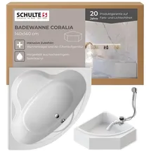 Schulte Coralia Eckbadewanne 140 x 140 cm (inkl. Wannenträger und Ablauf)