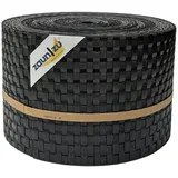 zaun|zu® Sichtschutz Rattan PE für Doppelstabmatten Schwarz 26m