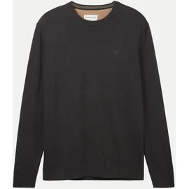 Tom Tailor Rundhals Pullover Schwarz/Grau 3XL