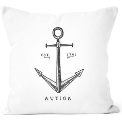 Autiga Dekokissen Kissenbezug Anker Anchro Vintage Nautical Autiga® weiß