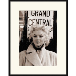 ANY IMAGE Digitaldruck »Marilyn Monroe, Grand Central Bahnhof«, Rahmen: Buchenholz, Schwarz
