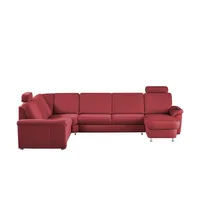 meinSofa Wohnlandschaft Mikrofaser Rita , rot , Maße (cm): B: 330 H: 91 T: 240