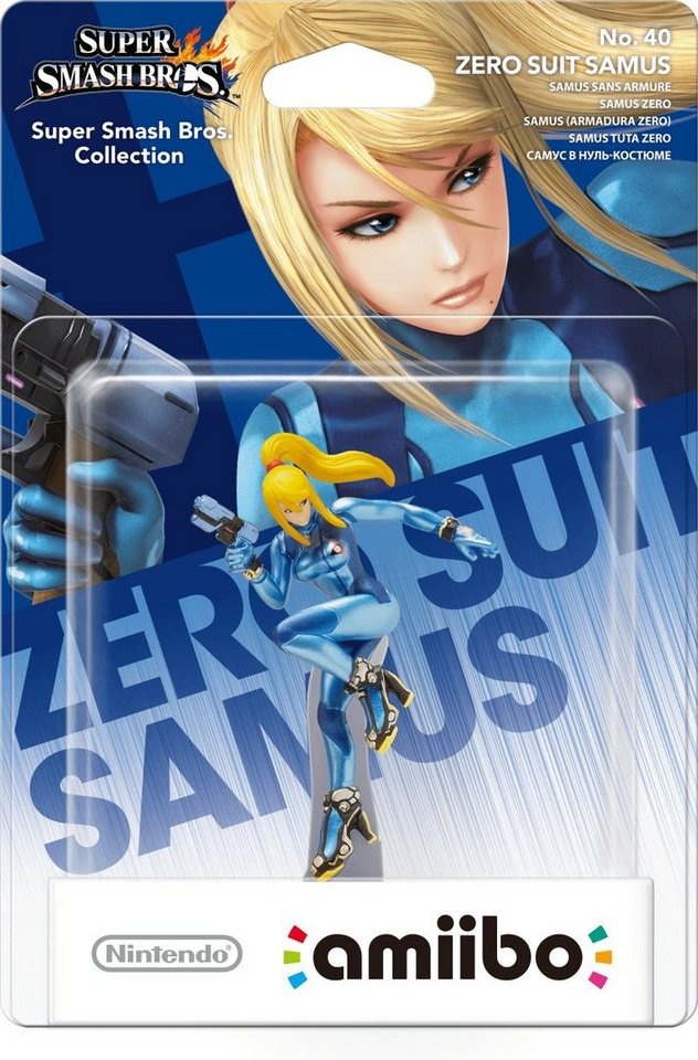 Nintendo amiibo Zero Suit Samus No 40 (Metroid) Super Smash Bros Collection Switch-Controller blau