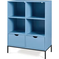 [en.casa] Bücherregal 105 x 80 x 40 cm Blau