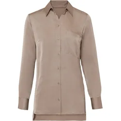 bonprix Satin-Longbluse, braun, 36, Satin