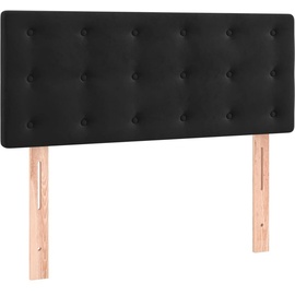 vidaXL Boxspringbett mit Matratze & LED Schwarz 100x200 cm Samt