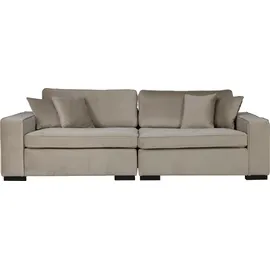 Home Affaire 2-Sitzer HOME AFFAIRE "Skara", beige (dunkelbeige), B:220cm H:86cm T:100cm, 100% Polyester, Sofas, Lounge-Sofa mit Federkernpolsterung, in vielen Bezugsvarianten