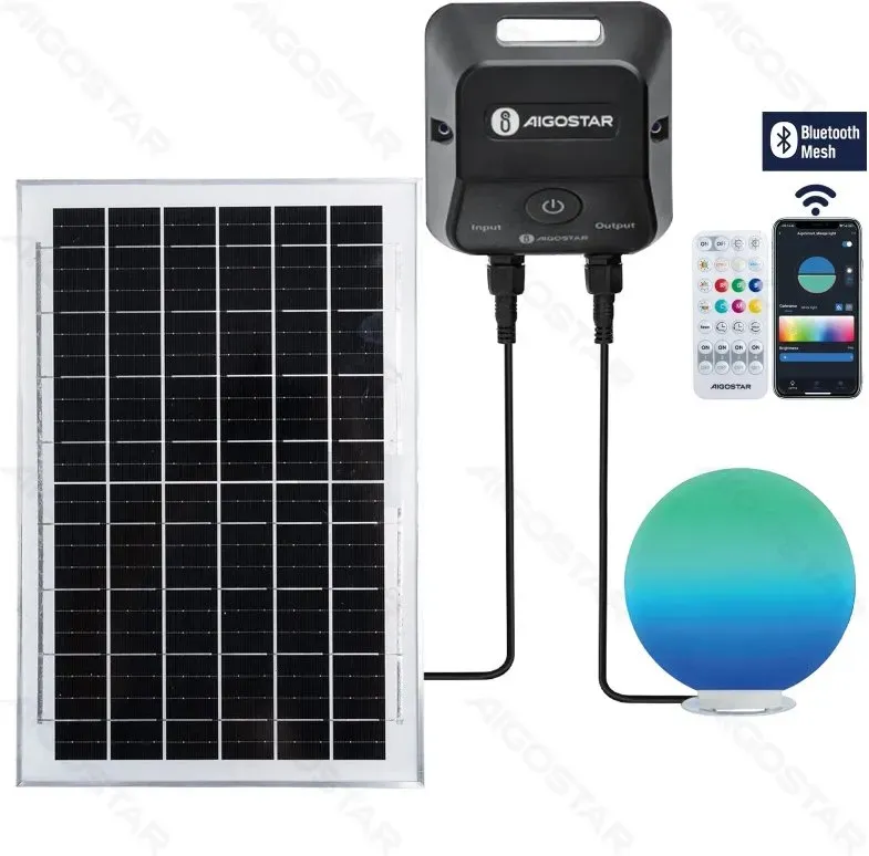 Aigostar Bluetooth Mesh, Smart Solar Bodenleuchte 35W RGBCCT Bunte Glühbirne