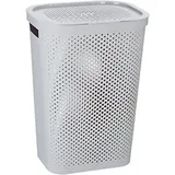 Curver 231008 - Infinity Wäschekorb, 59 l, mit Griffen, Farbe grau und gepunktet - Curver