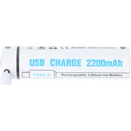 AccuCell Rundzelle 18700, Li-ion, 3,7V, 2200mAh, 8,14Wh, mit USB-C Charging Port, 71,1mm x 18,5mm