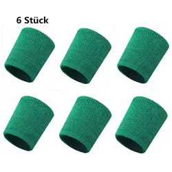 XDeer Handbandage 6 Stück Schweißband Handgelenk,Fitness Schweissband, Schweißbänder Handgelenk,Absorbierende Schweißband grün