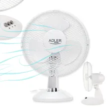 Adler AD 7302 23 cm Tischventilator Weiß