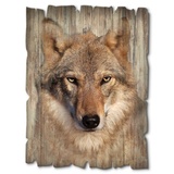 Artland Holzbild »Wolf«, Wildtiere, (1 St.), braun