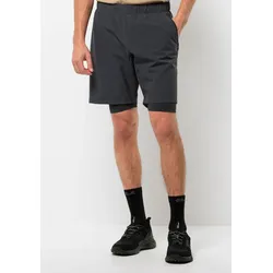 Bikerhose JACK WOLFSKIN "BIKE COMMUTE SHORTS M", Herren, Gr. S (48), Normalgrößen, grau (phantom), OBERSTOFF: 89% POLYESTER, 11% ELASTHAN; Futter: 100% POLYESTER, Hosen
