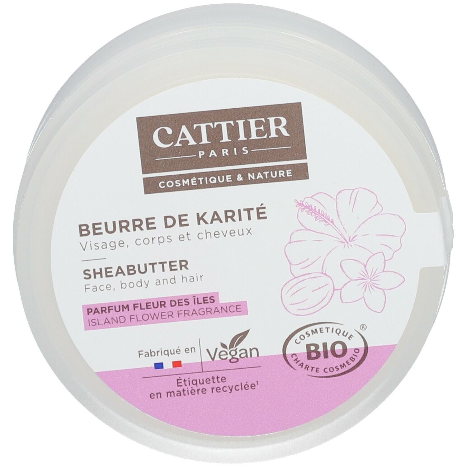 Cattier Beurre de Karité Fleur des Îles 100 g crème