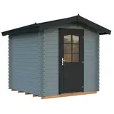 Palmako Gartenhaus Vivian 3,8 m2 - 28 mm hellgrau/anthrazit