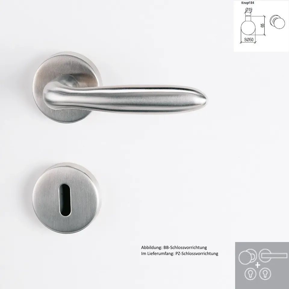 Griffwerk Wechselgarnitur   Veronica   - Edelstahl matt - Links