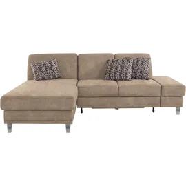 sit&more Ecksofa SIT & MORE "Clio L-Form", beige, B:246cm H:89cm T:165cm, Sofas, Ecksofa, wahlweise mit Bettfunktion oder Vorziehsitz und Bettkasten, Federkern