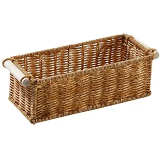 Rattan-Aufbewahrungskorb - Weidenkörbe für Regale, Schreibtisch-Weidengeflecht in S/M/L, Gewebtes Schmales Regal, Holzkörbe zur Aufbewahrung