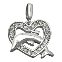 GALLAY Herz mit Delfin Silber 925