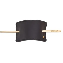 Balmain Hair Couture Hair Barrette Leather Black