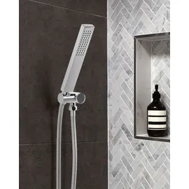 Beliani Handbrause Silber Metall Rechteckig Stab 1 Strahlart Modern Klassisch Duschkopf Badezimmer Stabhandbrause Stabbrause