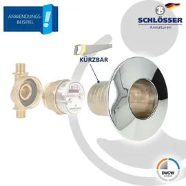 Schlösser Armaturen Kombi-Rosette D=140 mm Tubus=110 mm kürzbar