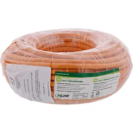 InLine Verlegekabel S/FTP CCA, 600MHz, PoE+, halogenfrei orange, 30m,